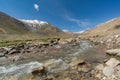 Shyok river with mountain view, Ladakh, India. Royalty Free Stock Photo